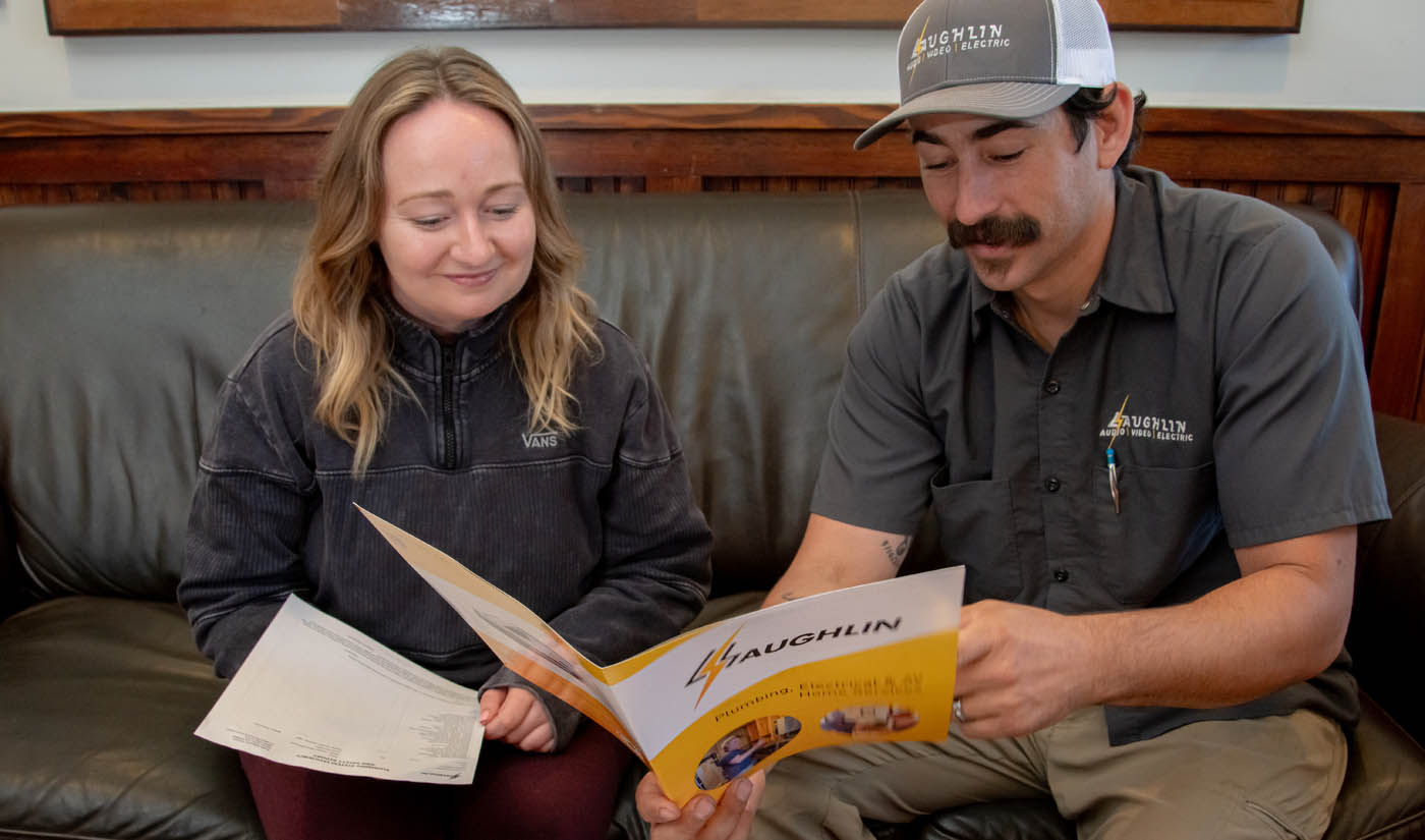 Laughlin Electric Santa Barbara technician greeting a new customer.