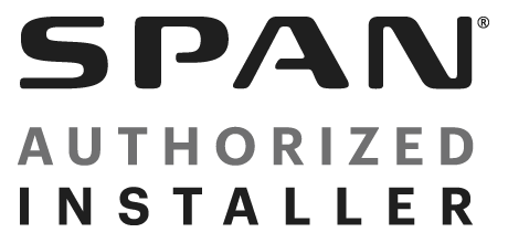 SPAN Authorized Installer logo with ‘SPAN’ in bold black letters above ‘Authorized Installer’ in gray uppercase letters on a light background.
